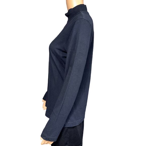 Croft & Barrow Womens Mock Neck Shirt Top Pullover Long Sleeve Black Medium - Picture 4 of 8